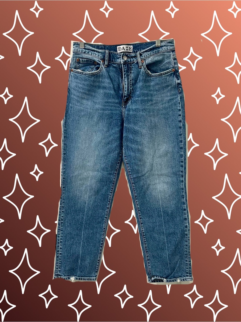 DAZE Men's Slim Straight Jeans in Medium Blue